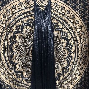 Black sequin formal dress